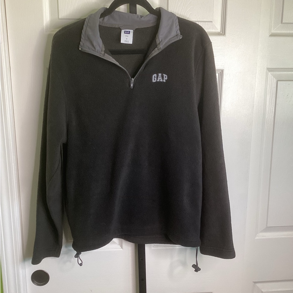GAP Men's Black Fleece 1/4 Zip Sweater/Sweatshirt, size Medium